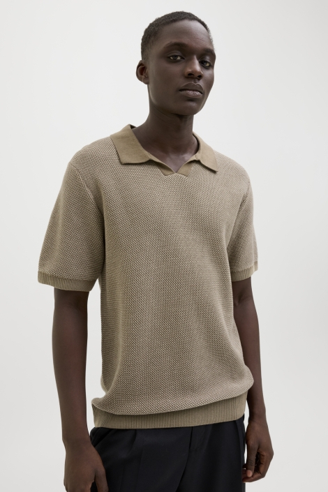Jack & Jones jprcceaston knit split neck ss sn